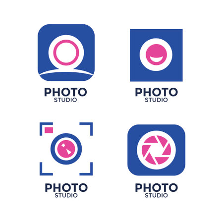 Photography logo template vector icon illustration design. Camera symbol icon.のイラスト素材