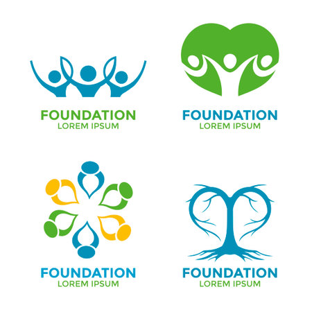 Set of foundation vector logos and emblemsのイラスト素材