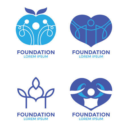 Set of collection foundation emblem idea design handdrawn illustrationのイラスト素材