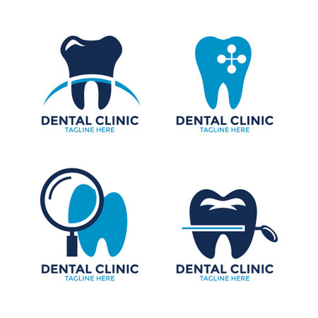 Dental clinic logo design template. Dental care logo design.のイラスト素材