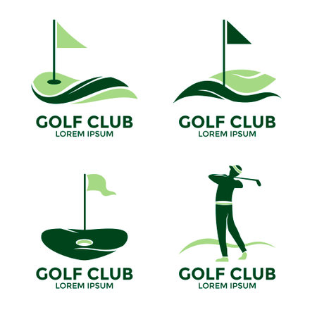 Golf club logo set. Vector illustration of golf club logo.のイラスト素材