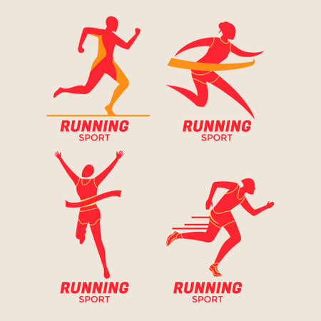 Running icons set. Vector illustration of running logo. Running logo.のイラスト素材