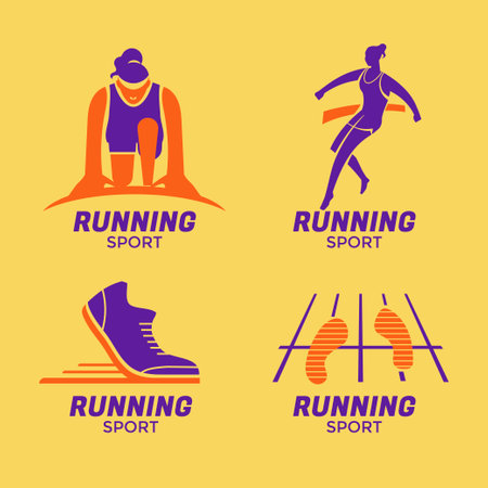 Set of running logos. Running logo. Running logo. Vector illustrationのイラスト素材