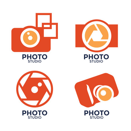 Photography logo design template. Camera icon vector. Camera symbol.のイラスト素材