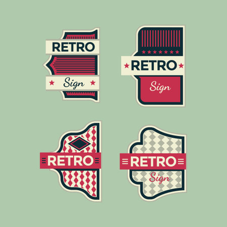 retro vintage labels set, vector illustration eps10 graphic designのイラスト素材