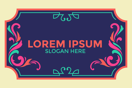 Vintage frame with ornamental border. Template frame design for greeting card and wedding invitation. Vector illustrationのイラスト素材
