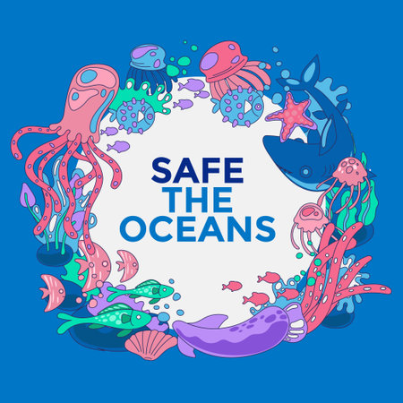 Sea animals. Underwater life. Vector illustration for your design.のイラスト素材