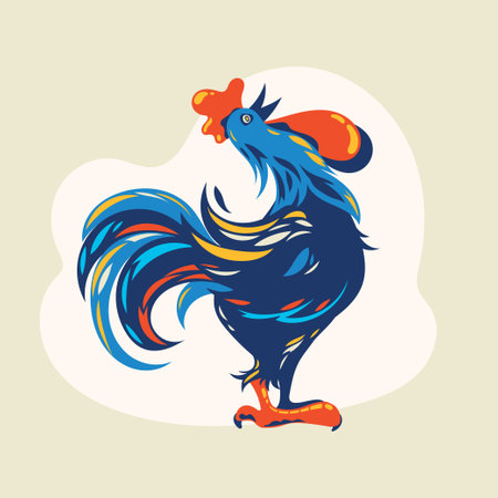 Rooster. Chinese New Year of the Rooster. Vector illustrationのイラスト素材