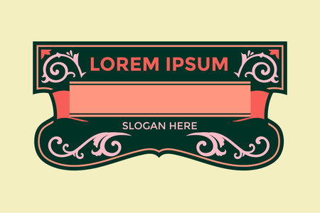 Vintage label template in retro style. Elegant element for designのイラスト素材