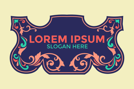 Vintage ornamental label. Template frame design for greeting card and wedding invitation.のイラスト素材