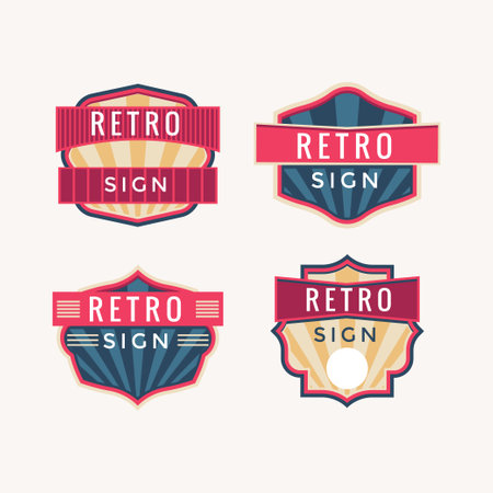 retro vintage label set. vector illustration eps10 graphic designのイラスト素材