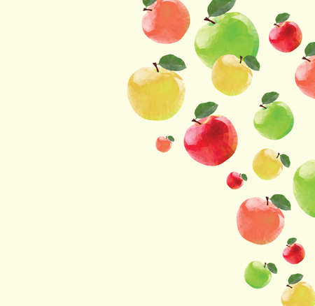 Pattern with red apples in triangulation technic on yellow backgroundのイラスト素材