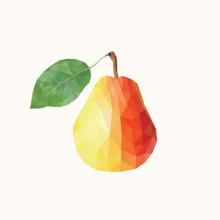 Isolated pear in triangulation techniqueのイラスト素材