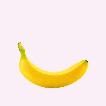 A banana in triangulation technique on pink backgroundのイラスト素材