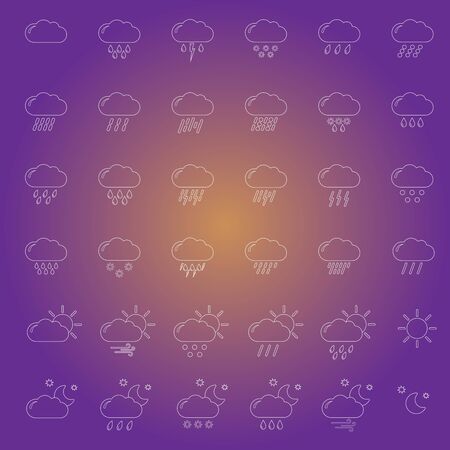 set with different weather iconsのイラスト素材