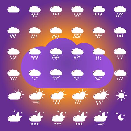 set with different weather iconsのイラスト素材