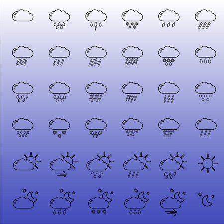 set with different weather iconsのイラスト素材