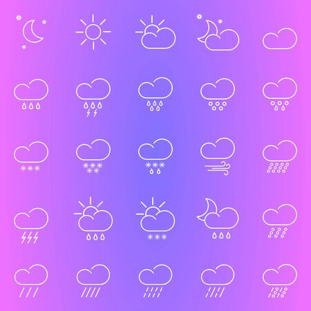 set with different weather iconのイラスト素材