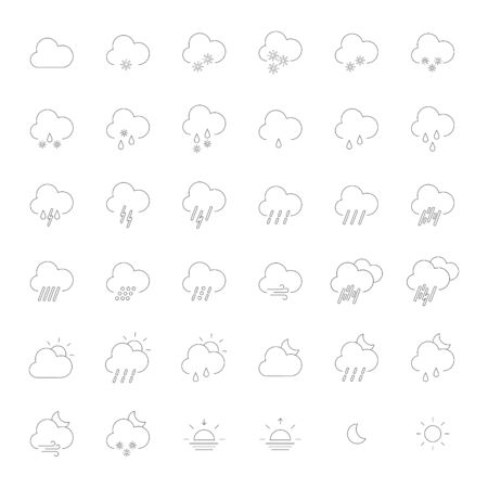 set with different weather icons with colorful backgroundのイラスト素材