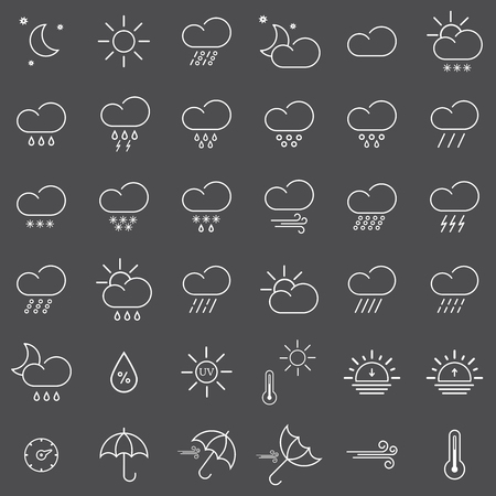 set with different weather icons with colorful backgroundのイラスト素材