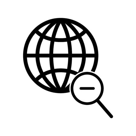 Search icons set, black on white illustration.のイラスト素材