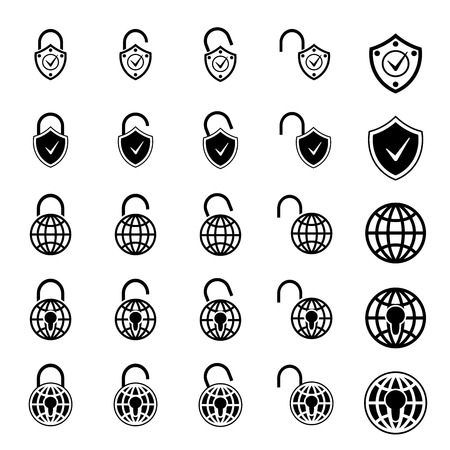 Lock Icon in trendy flat style isolated. Security symbol for your web site design, logo, app, UI. Vector illustration,のイラスト素材