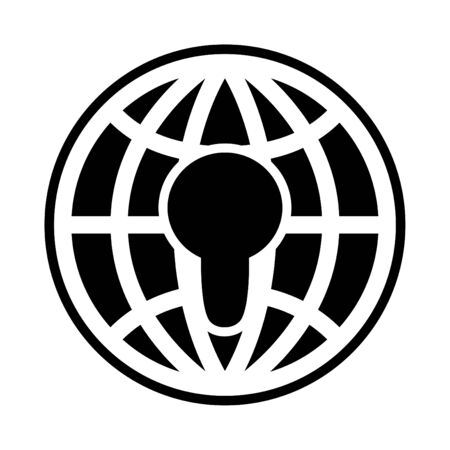 Lock icon. Flat IT protect style. Black iconのイラスト素材