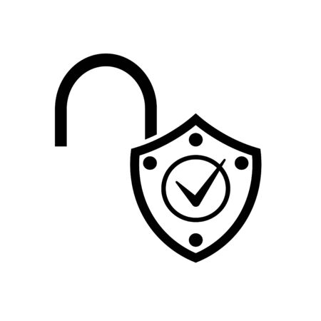 Lock icon. Flat IT protect style. Black iconのイラスト素材