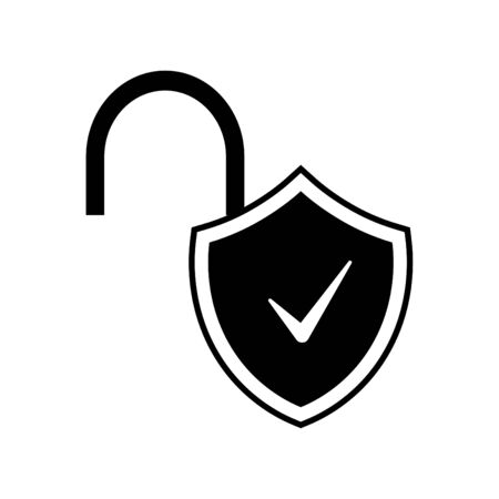 Lock icon. Flat IT protect style. Black iconのイラスト素材