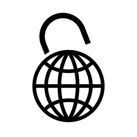 Lock icon. Flat IT protect style. Black iconのイラスト素材