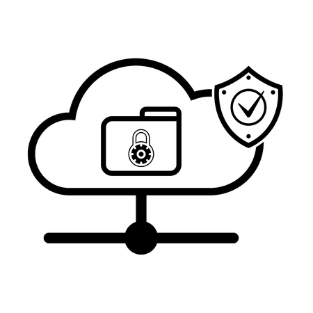 Cloud internet technology. IT cloudm Universal internet iconsのイラスト素材