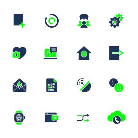 Different icons for mobile apps, sites, programs. IT icons