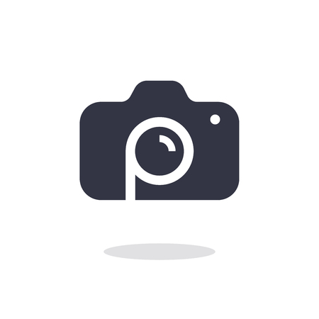Camera icon in trendy flat style isolated on white background camera symbol for your web site.のイラスト素材