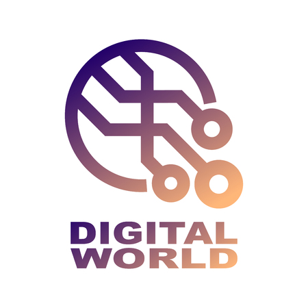 World Tech icon Design Template. Abstract digital shape concept for modern technologies.のイラスト素材