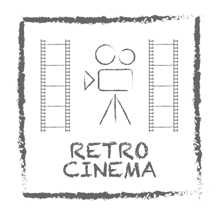 Movie retro posters and flyers set. Vintage cinema promotional printing. Can be used for ad, banner, we design.のイラスト素材