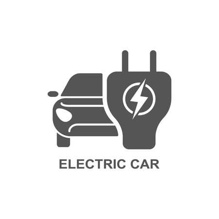 Electro car icon in white background.のイラスト素材
