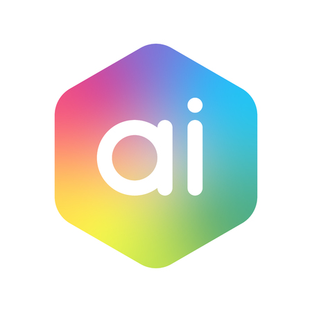 Geometric letter AI logo design. Isolated on white background. vector illustrationのイラスト素材