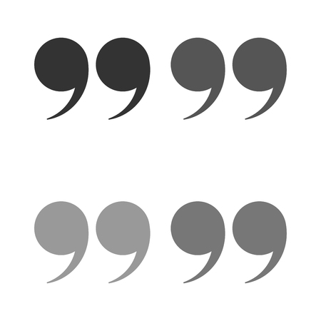 Quotes icon vector set. Quote marks black symbol isolated.のイラスト素材