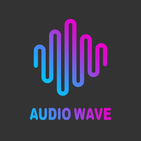 Logo of the sound wave equalizer. Vector illustration sound wave abstract. Pulse music audio volume, flat line vector design. EPS 10のイラスト素材
