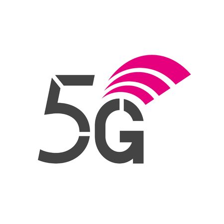 Vector sign of technology 5G network. Illustration 5g internet symbol in flat style.のイラスト素材