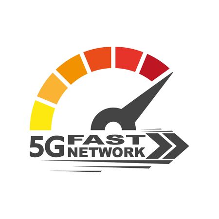 Speed internet 5g. Abstract symbol of speed 5g network. Vector icon. EPS 10.のイラスト素材