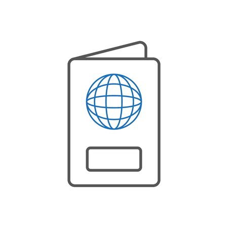 Passport icon on  background. Liner passport icon on  background simple.のイラスト素材