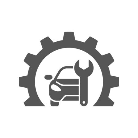 Car repair gear outline icon in flat style. Elements of car repair illustration icon. Signs and symbols can be used. For web, logo, mobile app, UIのイラスト素材