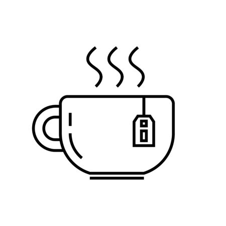Cup of hot tea icon on white background. Simple line vector icon. EPS 10のイラスト素材