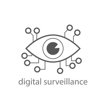Digital surveillance icon. Digital eye sign. EPS 10.のイラスト素材