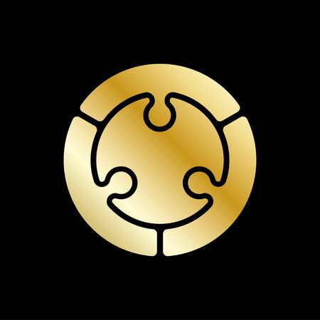 Vector abstract circle design element. Golden color.のイラスト素材