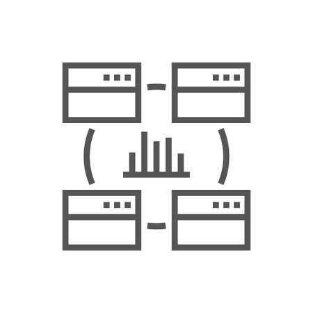 Data analysis, statistics, analytics - minimal thin line web iconのイラスト素材