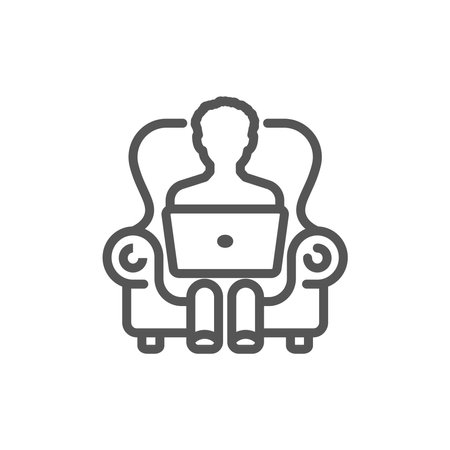 Remove work. Work from home. Online meeting from home. Business conference at homeのイラスト素材