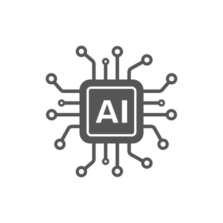 AI Processor vector icon for websites and mobile minimalistic flat design. Mini AI CPU icon in flat style. Mobile AI CPU. EPS 10のイラスト素材