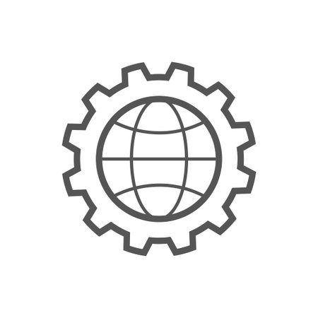 Global setting icon. Perfect use for print media, web, stock images, commercial use or any kind of design project. Editable Stroke. EPS 10のイラスト素材